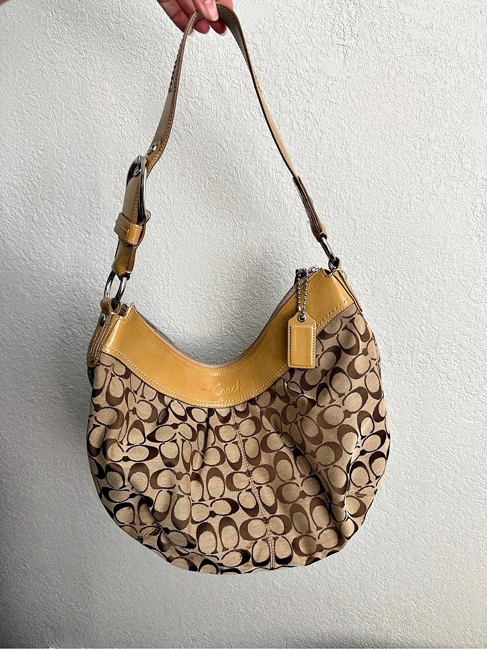 Coach Shoulder Bag in Brown & Tan